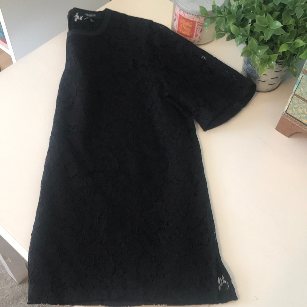 Madewell Black Boxy Lace Top